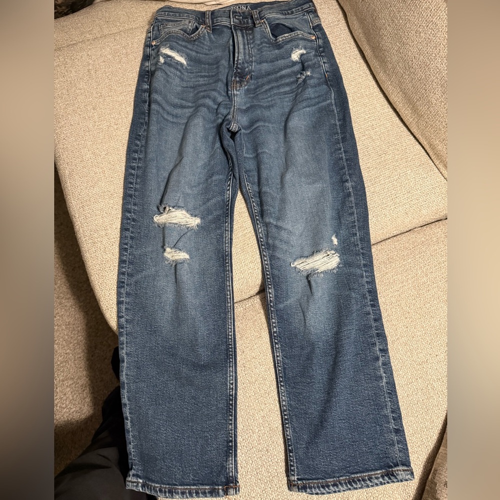 Arizona Jean Company Woman's Blue Distressed Jeans